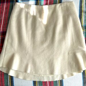 Ivory wool skirt.